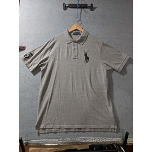Polo Ralph Lauren Polo Shirt Mens 2XLT Gray Big Pony #3 Short Sleeve Preppy
